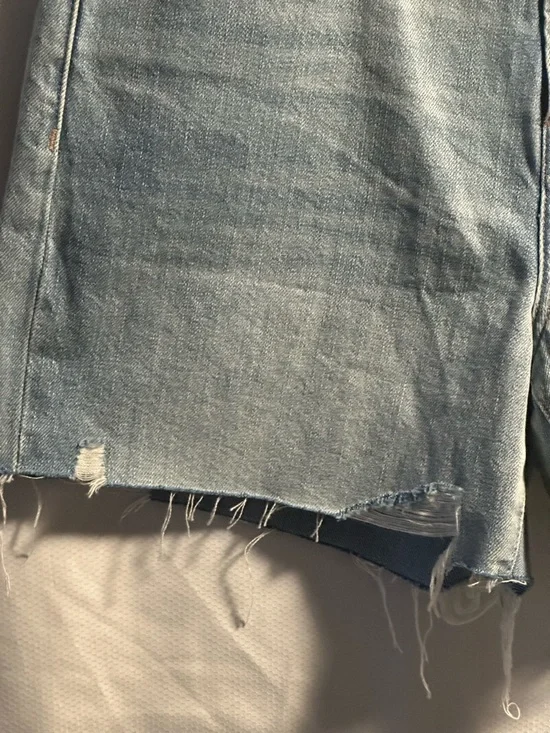 7 For All Mankind Cutoff Denim Shorts Light Wash Distressed Raw Hem 29